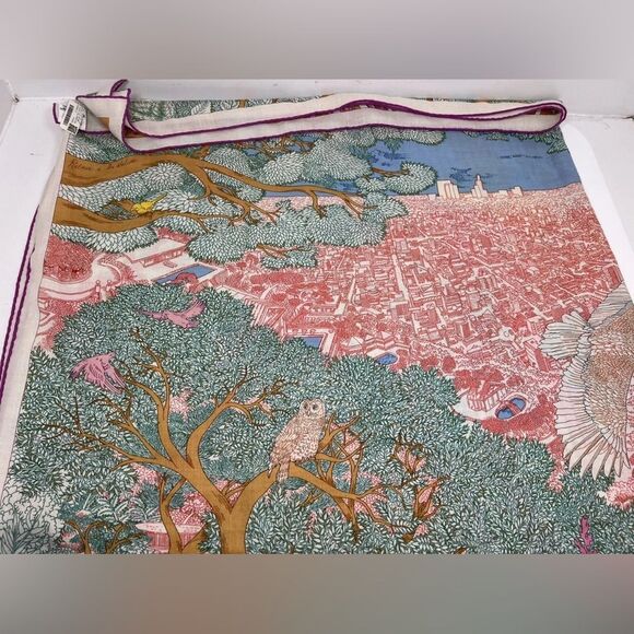 Hermes Shawl Scarf Retour a la Nature Stole Floral Cashmere Silk Auth 140 cm - Picture 9 of 9